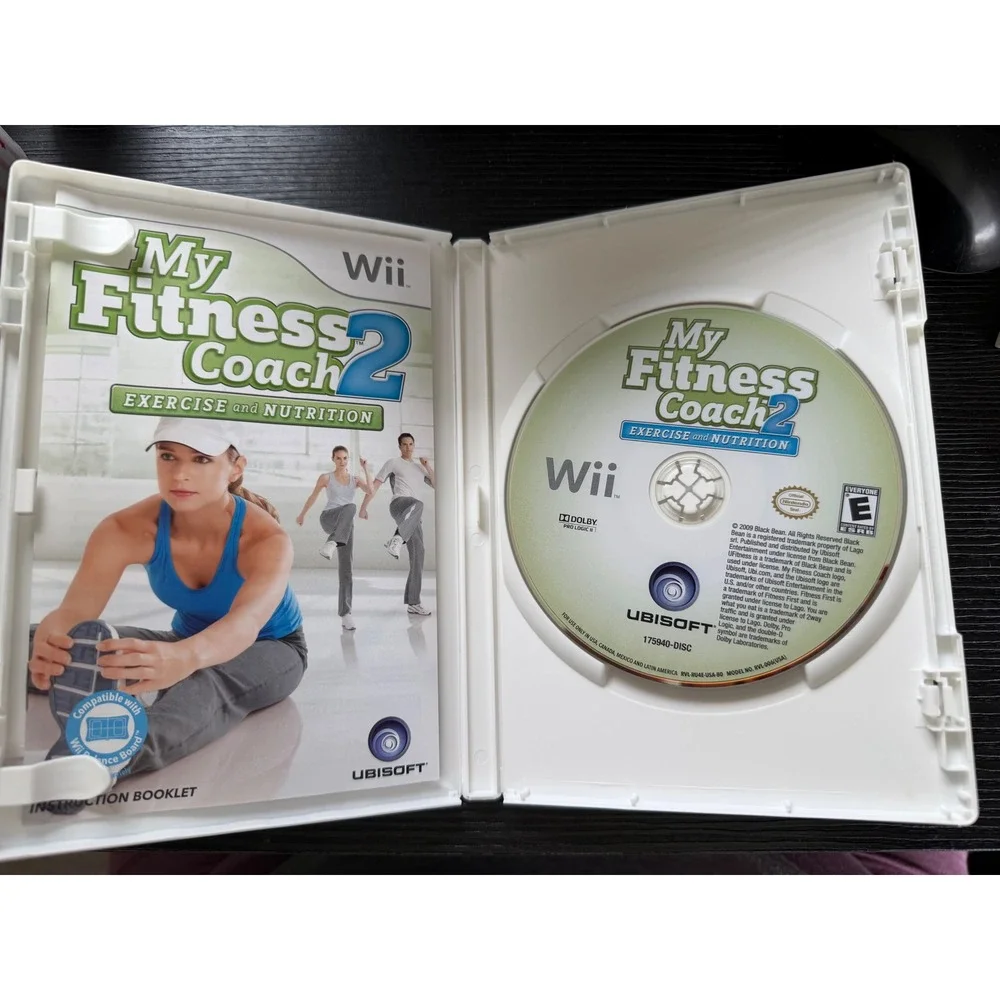 Nintendo Wii Fit and My Fitness Coach 2 Exercise Nutrition Game Bundle CIB